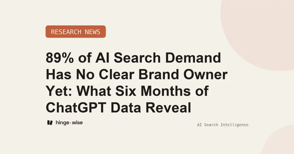 89% of AI Search Demand Has No Clear Brand Owner Yet: What Six Months of ChatGPT Data Reveal