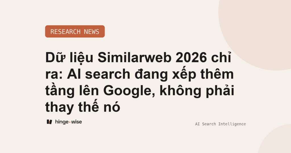 Dữ liệu Similarweb 2026 chỉ ra: AI search đang xếp thêm tầng lên Google, không phải thay thế nó