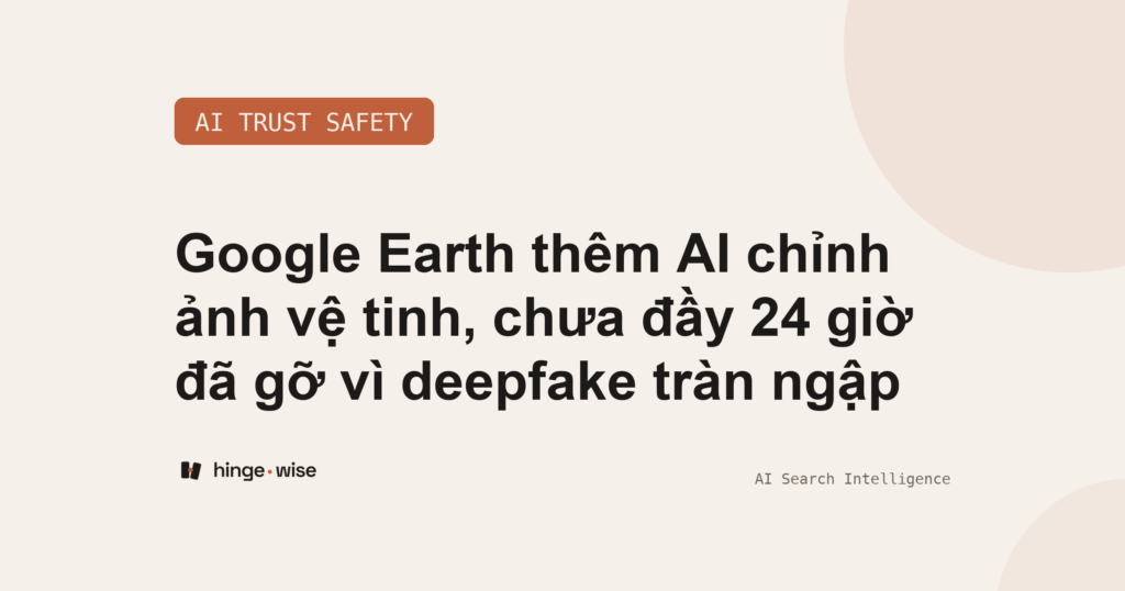 Google Earth thêm AI chỉnh ảnh vệ tinh, chưa đầy 24 giờ đã gỡ vì deepfake tràn ngập