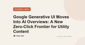 Google Generative UI Moves Into AI Overviews: A New Zero-Click Frontier for Utility Content