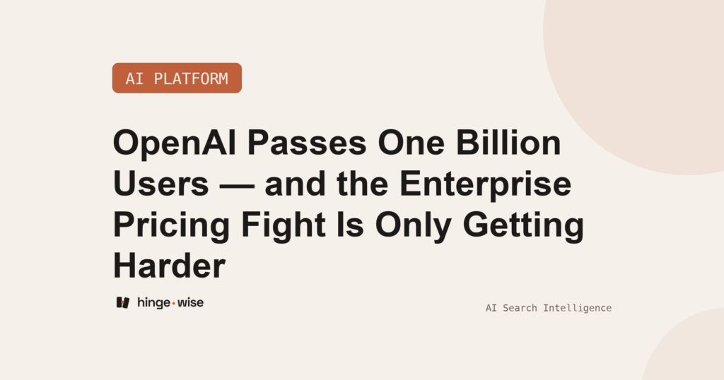 OpenAI Passes One Billion Users — and the Enterprise Pricing Fight Is Only Getting Harder