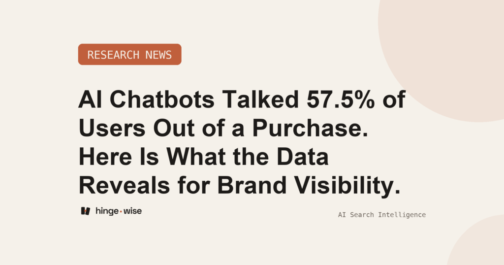 AI Chatbots Talked 57.5% of Users Out of a Purchase. Here Is What the Data Reveals for Brand Visibility.