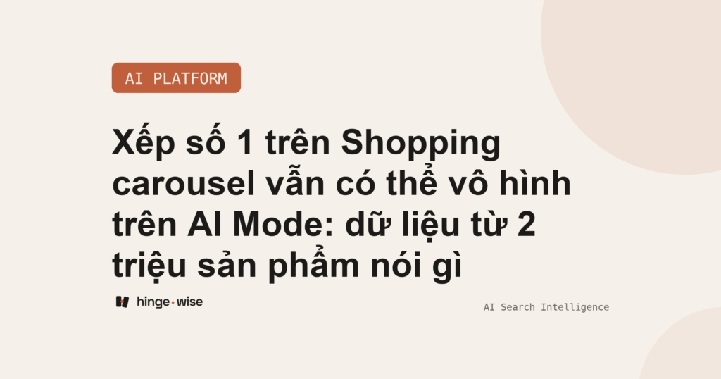Xếp số 1 trên Shopping carousel vẫn có thể vô hình trên AI Mode: dữ liệu từ 2 triệu sản phẩm nói gì