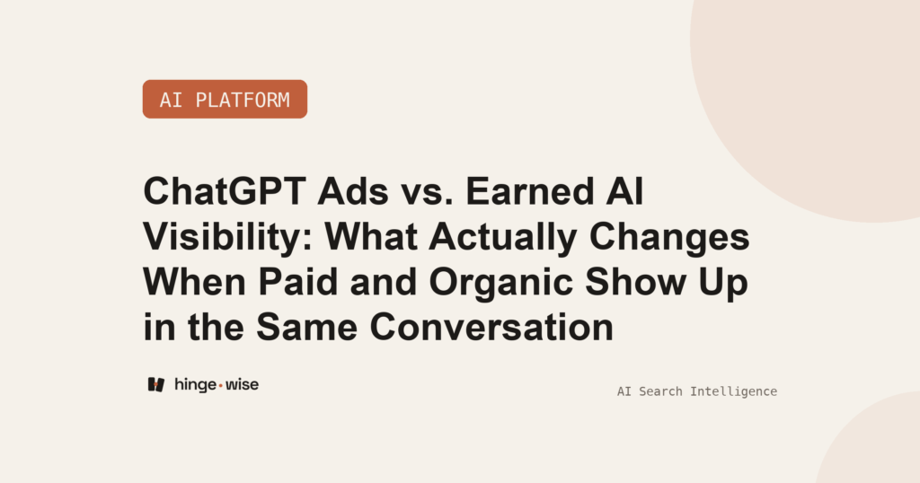 ChatGPT Ads vs. Earned AI Visibility: What Actually Changes When Paid and Organic Show Up in the Same Conversation