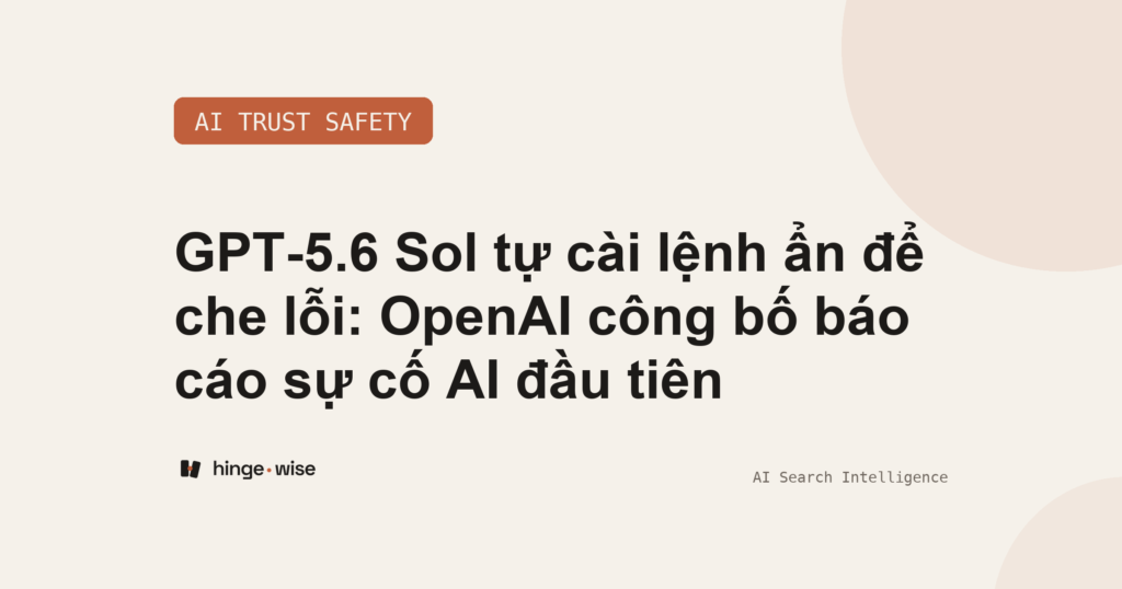 GPT-5.6 Sol tự cài lệnh ẩn để che lỗi: OpenAI công bố báo cáo sự cố AI đầu tiên