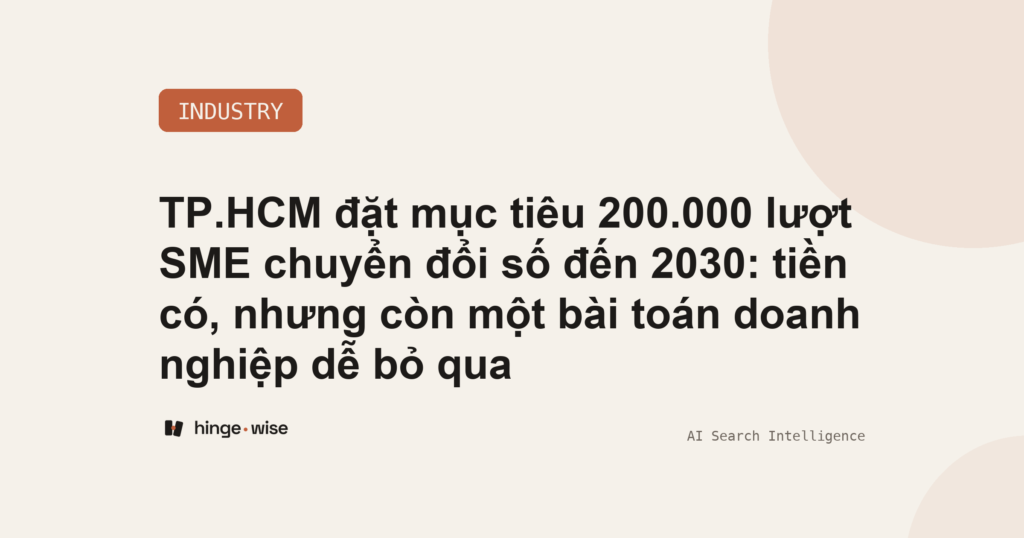 TP.HCM đặt mục tiêu 200.000 lượt SME chuyển đổi số đến năm 2030