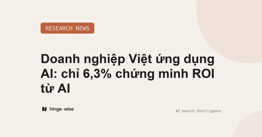 Doanh nghiệp Việt ứng dụng AI: chỉ 6,3% chứng minh ROI từ AI