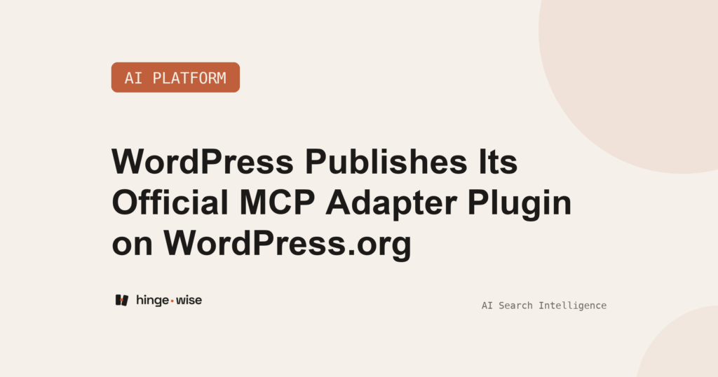 WordPress Publishes Its Official MCP Adapter Plugin on WordPress.org